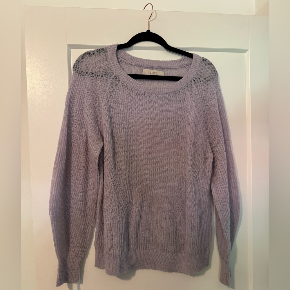 LOFT Soft Lilac Crew Neck Sweater